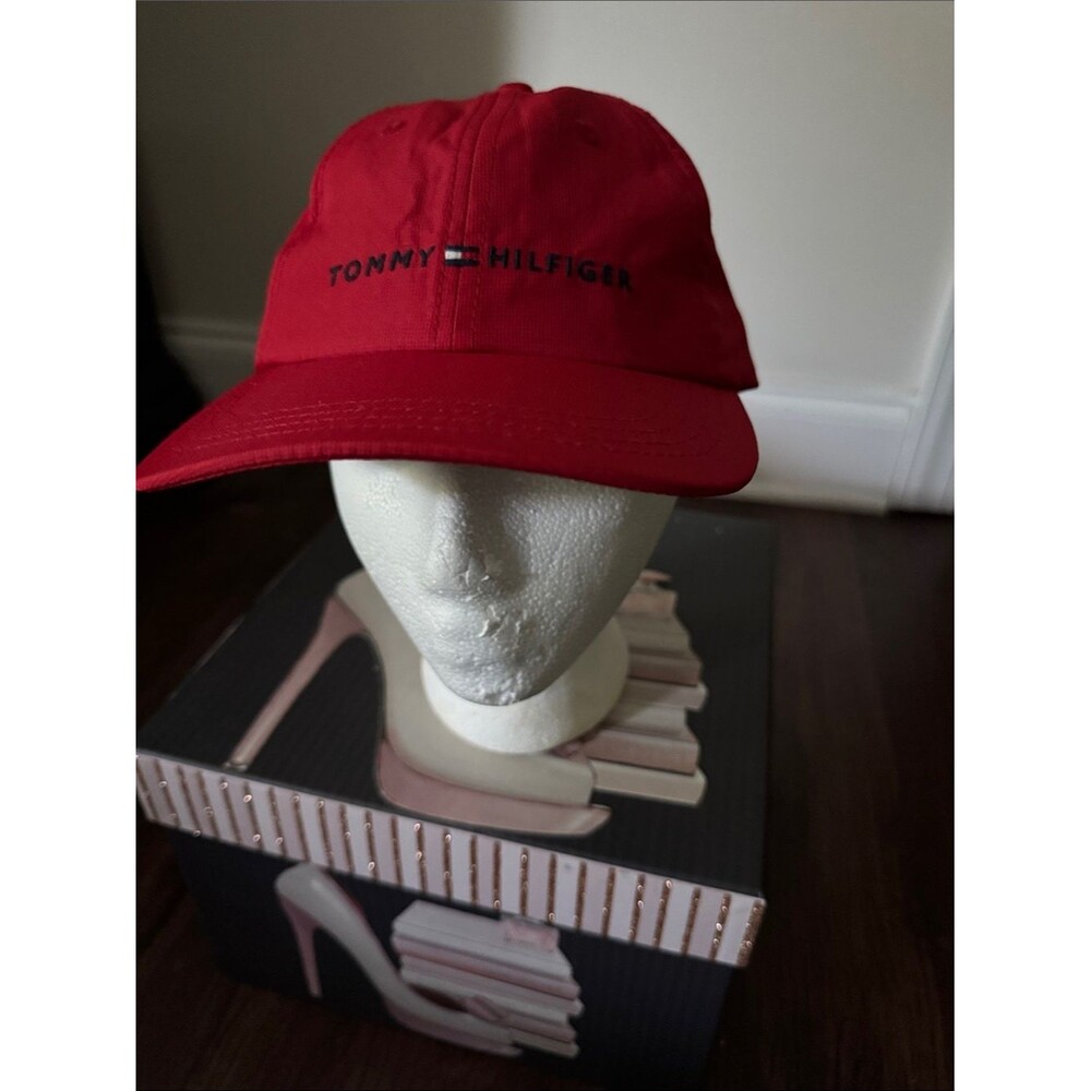Tommy Hilfiger Red Logo Baseball Cap with Flag Detail